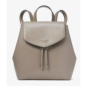 New Kate Spade Lizzie Saffiano Leather Medium Flap Backpack Thunder Cloud